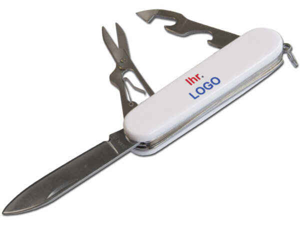 Pocket Knife 3-F 1S weiß mit Ihrem Logo
