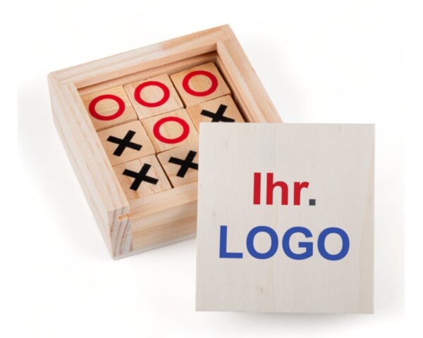 Tic-Tac-Toe Holzspiel ...mit Logo bedrucken